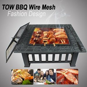 Outdoor Fire Pit Square Metal Firepit Image 2
