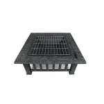 ZENY 32" Outdoor Fire Pit Square Metal Firepit Patio Garden Stove Wood Burning