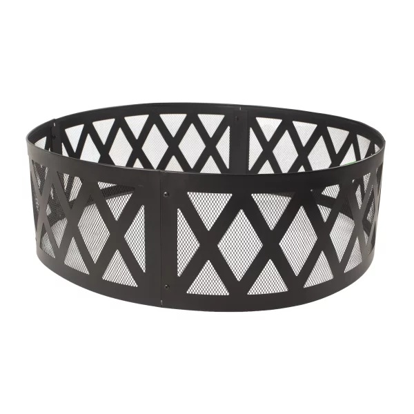 Pleasant Hearth OFW884FR Outdoor Lattice Wood Burning Fire Pit Ring