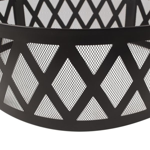 Pleasant Hearth OFW884FR Outdoor Lattice Wood Burning Fire Pit Ring