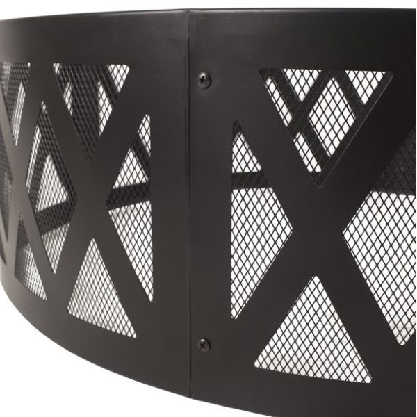 Pleasant Hearth OFW884FR Outdoor Lattice Wood Burning Fire Pit Ring