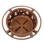 Sunjoy 30 in. Outdoor Wood-Burning Fire Pit, Patio Tree Motif Round Steel Firepit Large Fire Pits for Outside with Spark Screen and Poker
