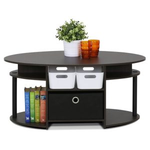 Oval Coffee Table with Bin Image 2