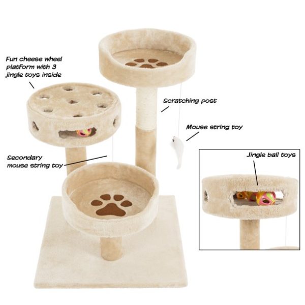 PETMAKER 27.5-in Cat Tree & Condo Scratching Post Tower