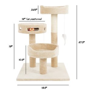 PETMAKER 27.5-in Cat Tree & Condo Scratching Post Tower img 2