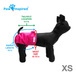 Paw Inspired 3ct Washable Female Dog Diapers, Doggie Doggy Diapers, Puppy Diapers for Female Dog Heat | Reusable Pet Diapers for Female Dogs, Cat Diapers (Assorted (White Lining), X-Small)