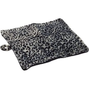 Paws & Pals Self Warming Medium Cat Pet Bed Gray Black Leopard Print (20×17.5×0.1 inches)(1)