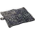 Paws & Pals Self Warming Medium Cat Pet Bed Gray Black Leopard Print (20x17.5x0.1 inches)