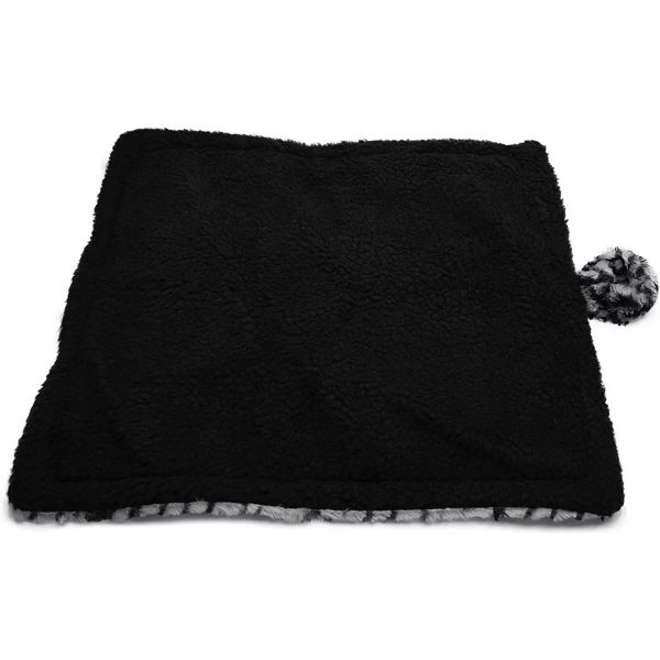 Paws & Pals Self Warming Medium Cat Pet Bed Gray Black Leopard Print (20x17.5x0.1 inches)