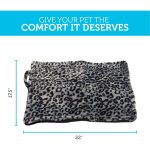 Paws & Pals Self Warming Medium Cat Pet Bed Gray Black Leopard Print (20x17.5x0.1 inches)