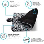 Paws & Pals Self Warming Medium Cat Pet Bed Gray Black Leopard Print (20x17.5x0.1 inches)