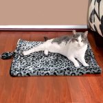 Paws & Pals Self Warming Medium Cat Pet Bed Gray Black Leopard Print (20x17.5x0.1 inches)