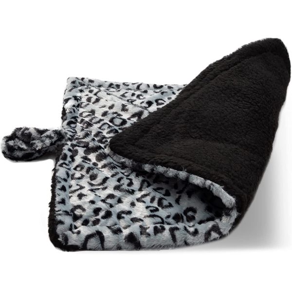 Paws & Pals Self Warming Medium Cat Pet Bed Gray Black Leopard Print (20x17.5x0.1 inches)