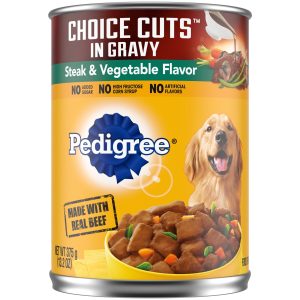 Pedigree Choice Cuts in Gravy Adult Canned Wet Dog Food Steak & Vegetable Flavor, 13.2 oz. Cans