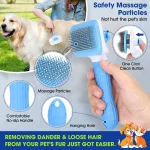 Pet Supply Self Cleaning Dog Brush & Cat Brush, Pet Grooming Brush and Comb Pet Hair Deshedding Brush Tool for Dogs and Cats with Short to Long Hair