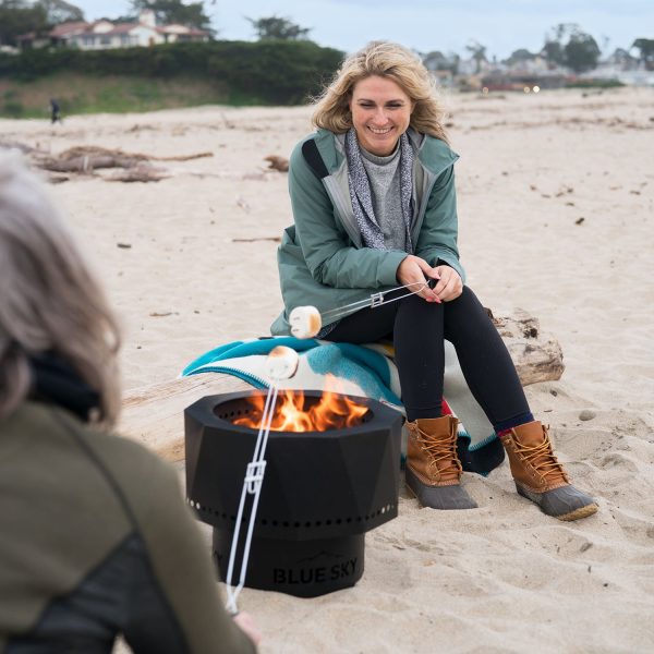 Blue Sky Outdoor Living Ridge Portable Steel Smokeless Fire Pit with Carrying Bag, Firewood and/or Wood Pellet Burning