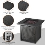 TACKLIFE Outdoor Heating, Propane Fire Pit Table, 28in 50,000 BTU - GFP01