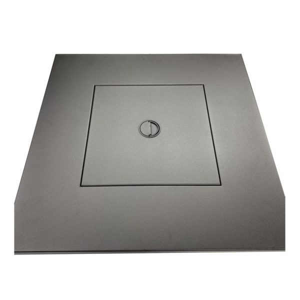 Mainstays 28" Square 50000 BTU Propane Gas Fire Pit Table with Lava Rocks, Metal Lid and Protective Cover