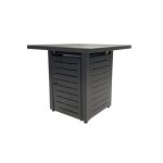 Mainstays 28" Square 50000 BTU Propane Gas Fire Pit Table with Lava Rocks, Metal Lid and Protective Cover
