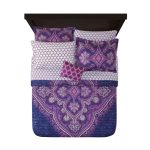 Mainstays Purple Medallion 8 Piece Bed in a Bag Comforter Set With Sheets, Queen