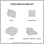 Mainstays Purple Medallion 8 Piece Bed in a Bag Comforter Set With Sheets, Queen