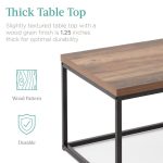 Best Choice Products 44in Rustic Modern Industrial Style Rectangular Wood Grain Top Coffee Table w/ 1.25in Top - Brown