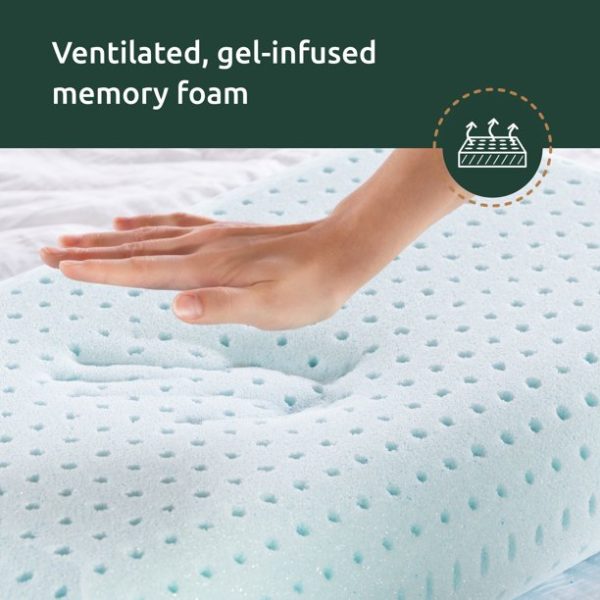 Rest Haven Gel Memory Foam Bed Pillow, Standard, 2 Pack