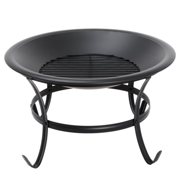 Segawe 22" Round Wood Painted Finish Metal and Pine Fire Pit
