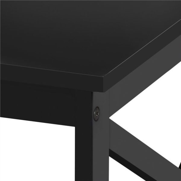 SKONYON Coffee Table Living Room Furniture Table with Storage Shelf, Black