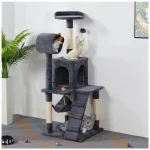 SMILE MART 51" Cat Tree with Hammock and Scratching Post Tower, Dark Gray