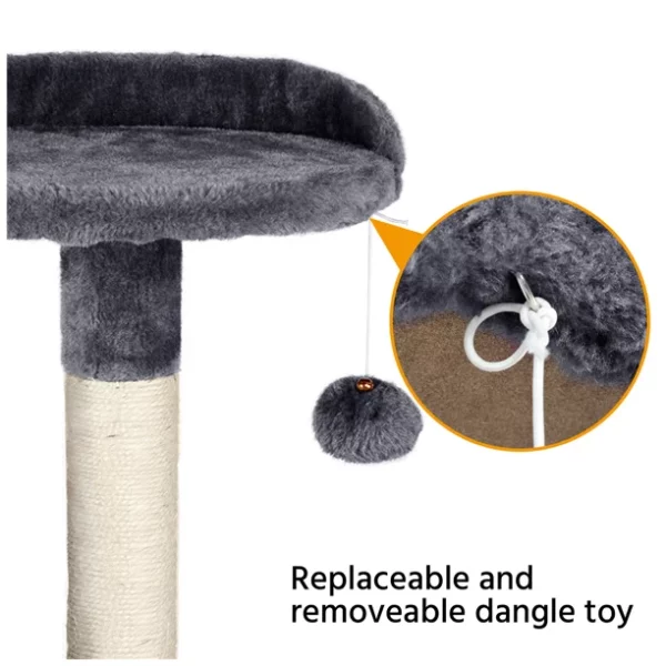SMILE MART 51" Cat Tree with Hammock and Scratching Post Tower, Dark Gray