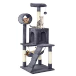 SMILE MART 51" Cat Tree with Hammock and Scratching Post Tower, Dark Gray