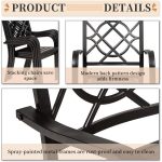 SOLAURA Outdoor Patio Stackable Wrought Iron Dining Chairs Set of 4- Black