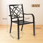 SOLAURA Outdoor Patio Stackable Wrought Iron Dining Chairs Set of 4- Black
