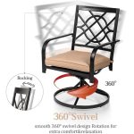 SUNCROWN Patio Metal Swivel Rocker Chairs Outdoor Dining Chairs with Cushions (Set of 2 )