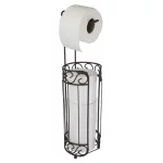 Home Basics Scroll Design Toilet Paper Holder and Dispenser, Bronze