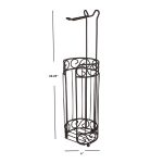 Home Basics Scroll Design Toilet Paper Holder and Dispenser, Bronze