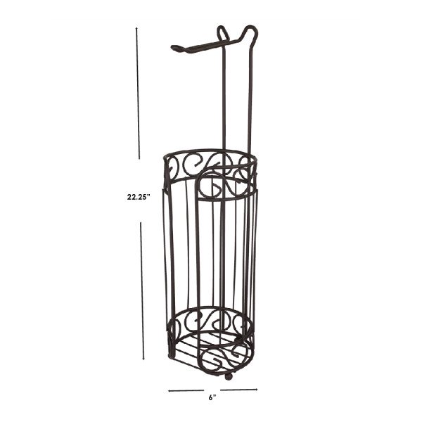 Home Basics Scroll Design Toilet Paper Holder and Dispenser, Bronze