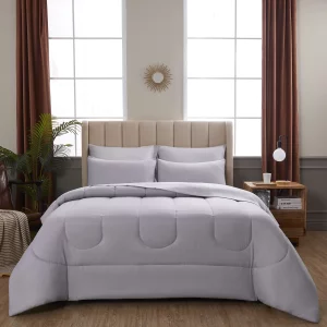 Mainstays Silver 8 Piece Bed in a Bag Comforter Set With Sheets, Queen
