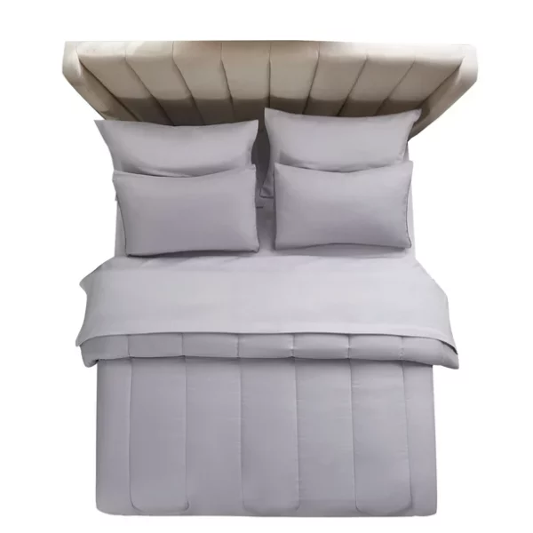Mainstays Silver 8 Piece Bed in a Bag Comforter Set With Sheets, Queen
