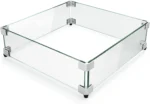 Mellcom 21.3" Square Fire Pit Wind Guard for 32" Fire Table 4.7" High