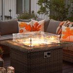 Mellcom 21.3" Square Fire Pit Wind Guard for 32" Fire Table 4.7" High