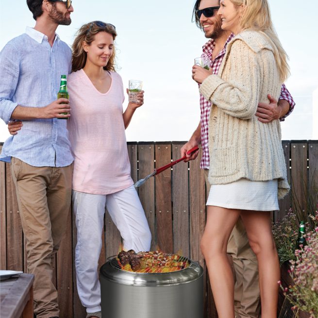 Duraflame® 19” Stainless Steel Low Smoke Fire Pit Stand Goods 2 Mart