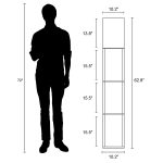 Stand Floor Lamp with Storage Shelf & Fabric Shade, 9.50W LED Bulb Black