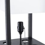 Stand Floor Lamp with Storage Shelf & Fabric Shade, 9.50W LED Bulb Black