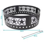 Sunnydaze Outdoor Heavy-Duty Steel Portable Large Round Four Star Cut Out Fire Pit Ring - 36" - Black