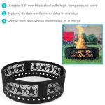 Sunnydaze Outdoor Heavy-Duty Steel Portable Large Round Four Star Cut Out Fire Pit Ring - 36" - Black