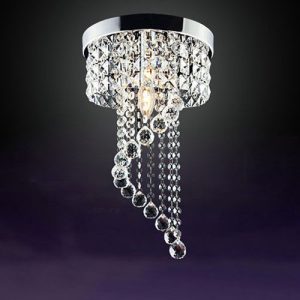Surpars Home Flush Mount Silver Crystal Chandelier