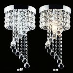 Surpars Home Flush Mount Silver Crystal Chandelier