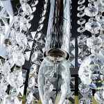 Surpars Home Flush Mount Silver Crystal Chandelier